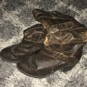 CANDIES brown below knee length boots.